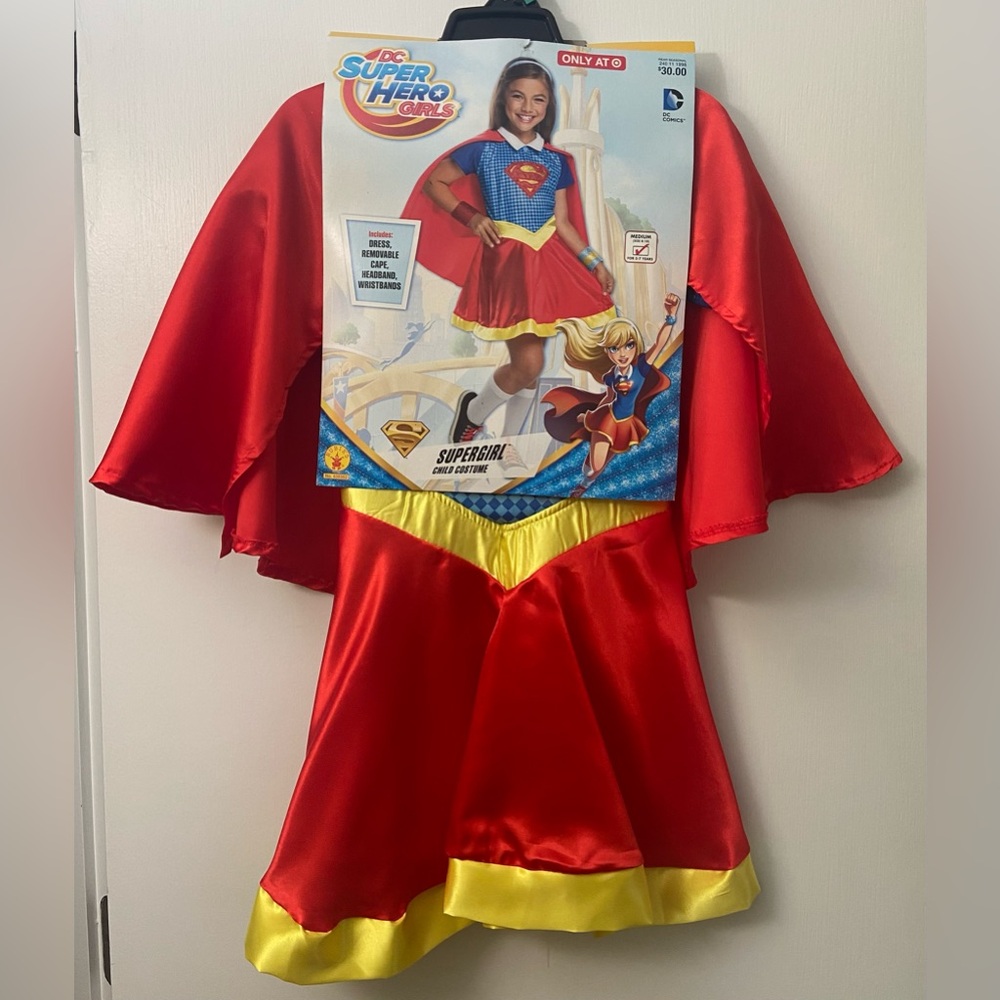 Supergirl Costume - Red and Yellow; Size Medium (8-10)